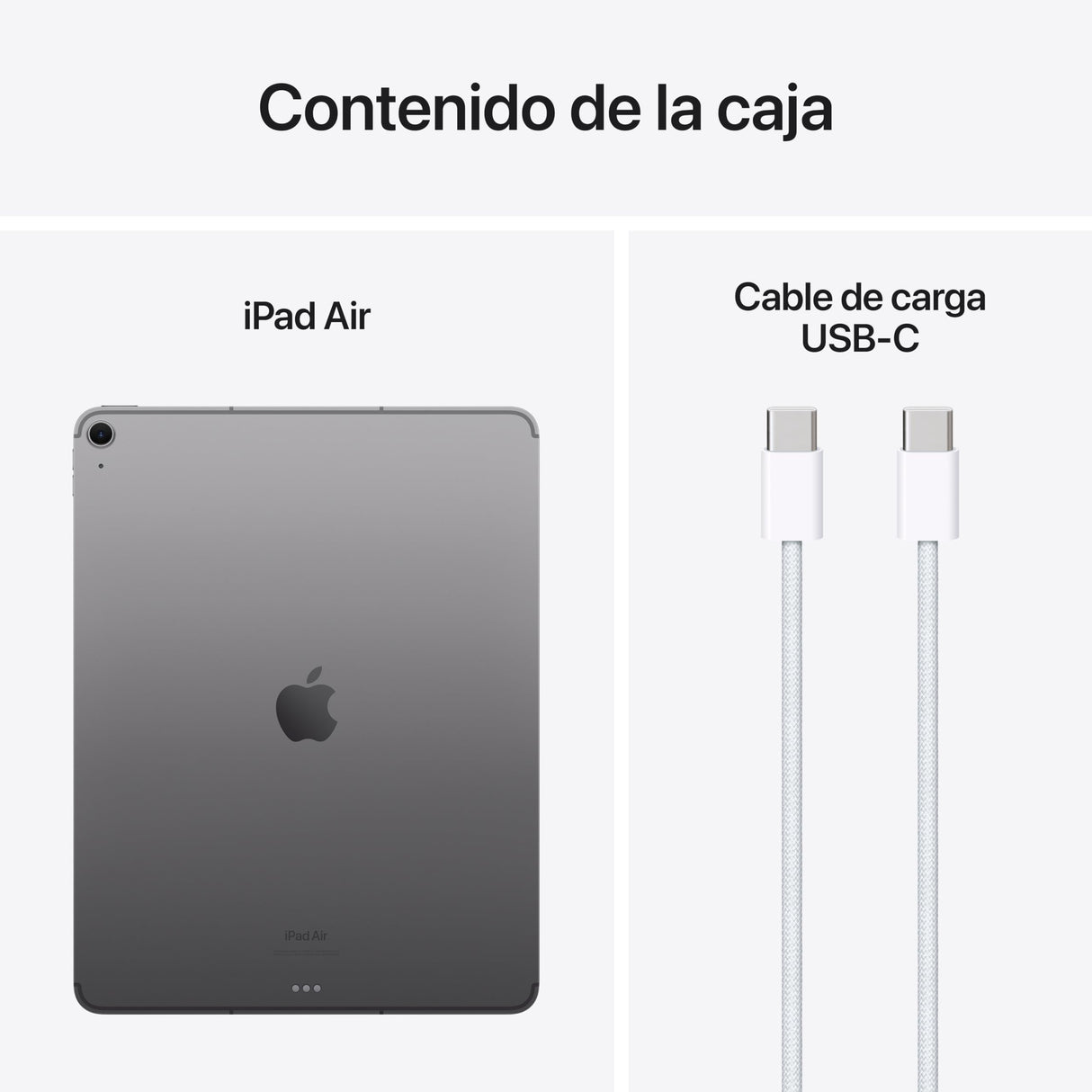 Apple iPad Air de 13 Pulgadas (M2): Pantalla Liquid Retina, 256 GB, cámara Frontal de 12 Mpx en Horizontal y Trasera de 12 Mpx, Wi-Fi 6E y 5G con eSIM, autonomía de Sol a Sol - Gris Espacial