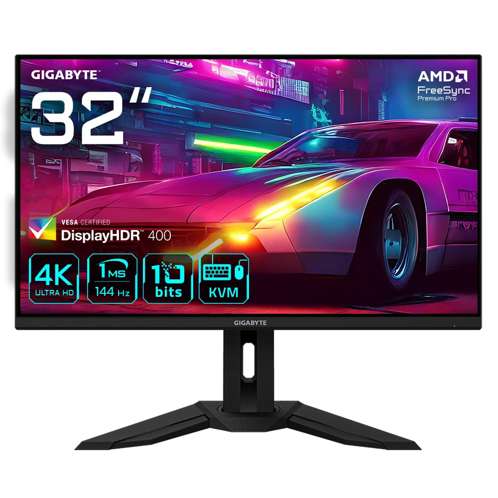 Gigabyte M32U 31.5" Monitor de Juego 4K UHD - 3840 x 2160, 144Hz, 1ms, 350 CD/m², FreeSync Premium Pro, Display HDR400, HDMI 2.1, Displayport 1.4