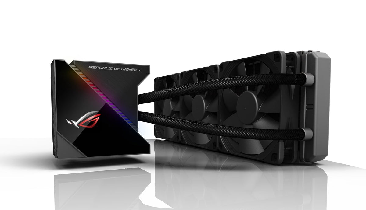 ASUS ROG RYUJIN 360 - Sistema de refrigeración líquida de CPU con Oled de color, AURA Sync RGB, tubo de goma reforzado de 38 cm, ventiladores iPPC Noctua Industrial PWM de 120 mm