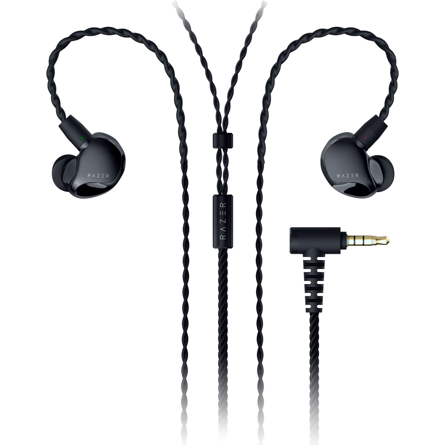 Razer Monitor intrauditivo Moray para transmisión: diseño acústico híbrido de Doble Controlador, Forma ergonómica de Perfil bajo, Aislamiento pasivo de Ruido, Cables Trenzados, Almohadillas