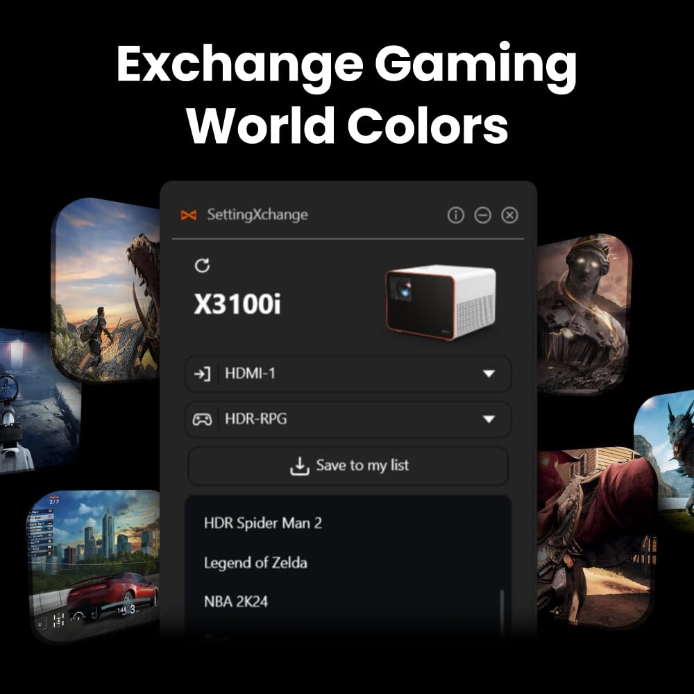 BenQ X3100i 4K UHD HDR 4LED 3300 Lúmenes Proyector para Consolas de Juego | Tiempo de Respuesta de 4ms | Modo de Juego Automático | Xbox, PS5, Switch