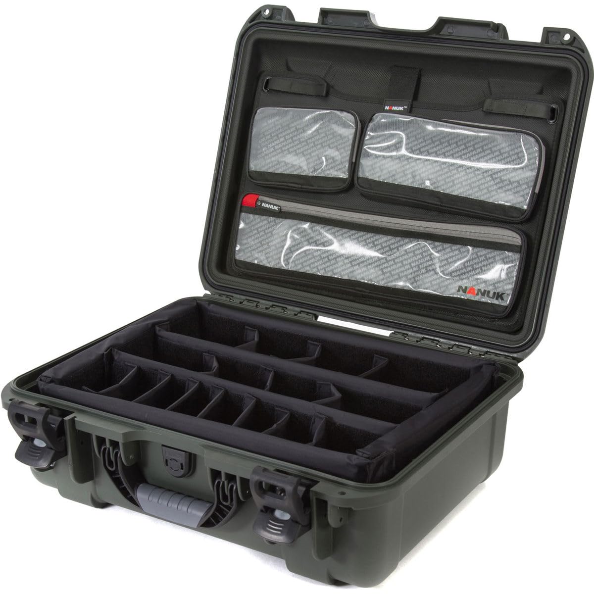 NANUK 930 Funda rígida Impermeable con Tapa organizadora y Separador Acolchado - Verde Olivo