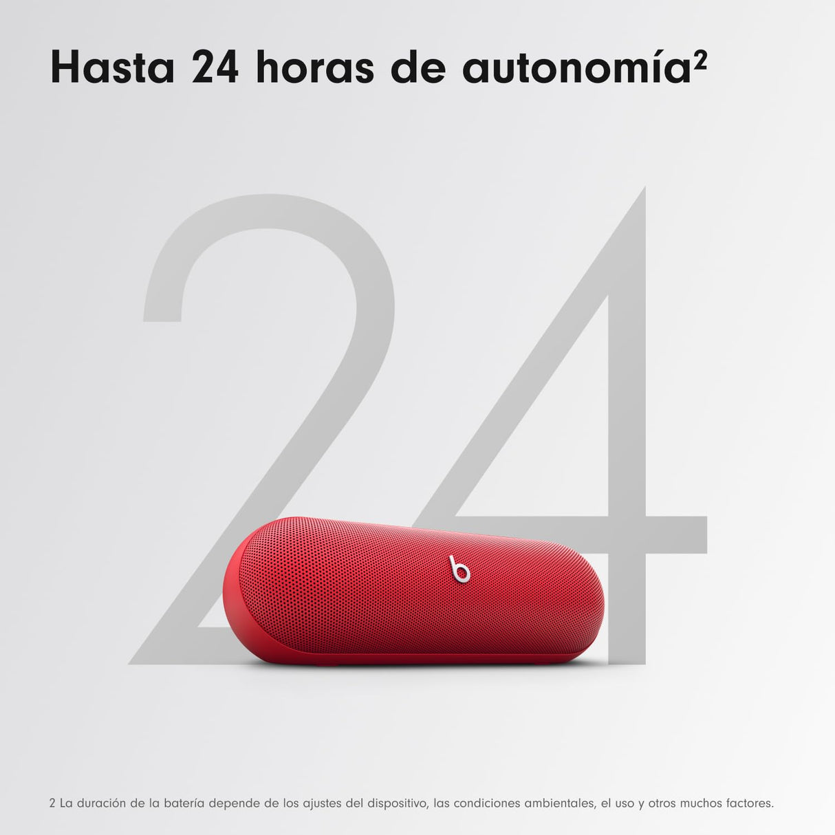 Beats Pill (Última versión)– Altavoz Bluetooth portátil, hasta 24 Horas de batería, Resistente al Agua, Compatible con Apple y Android, Sonido Potente para el hogar, Exteriores y Viajes– Rojo Fuego