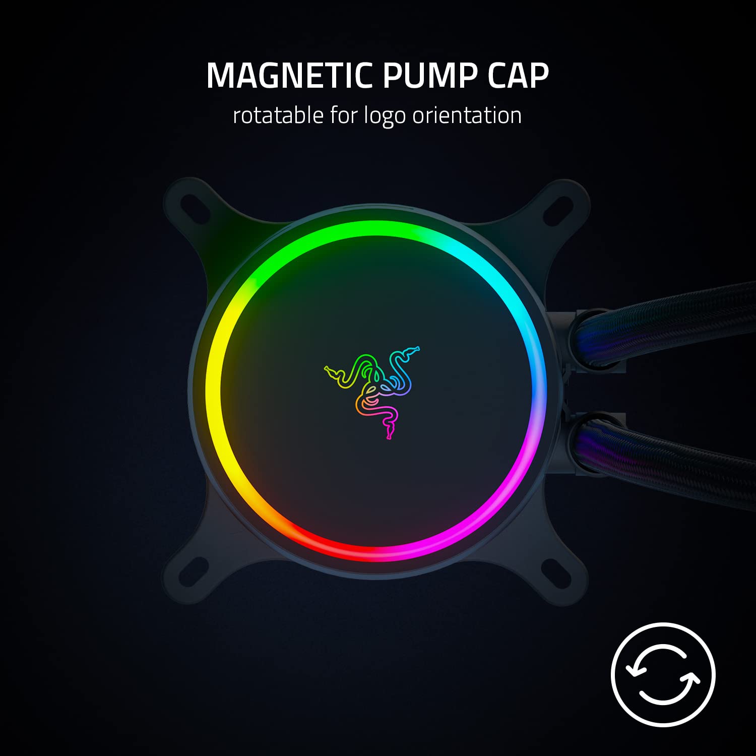 Razer Hanbo Chroma (240mm) - All In One aRGB Chroma Liquid Cooler (Ultimate AIO Design, Quiet, Powerful aRGB Fans, Silent and Efficient Liquid Cooling, PWM Support) Chroma