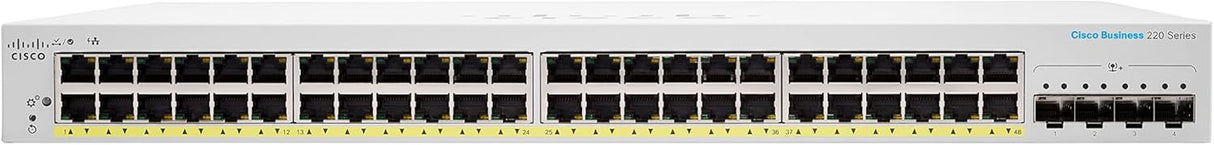 Cisco Switch Inteligente Cisco Business CBS220-48FP-4X | 48 Puertos GE | PoE Completo | 4 SFP+ de 10 G | 3 años de garantía Limitada de Hardware (CBS220-48FP-4X-EU)