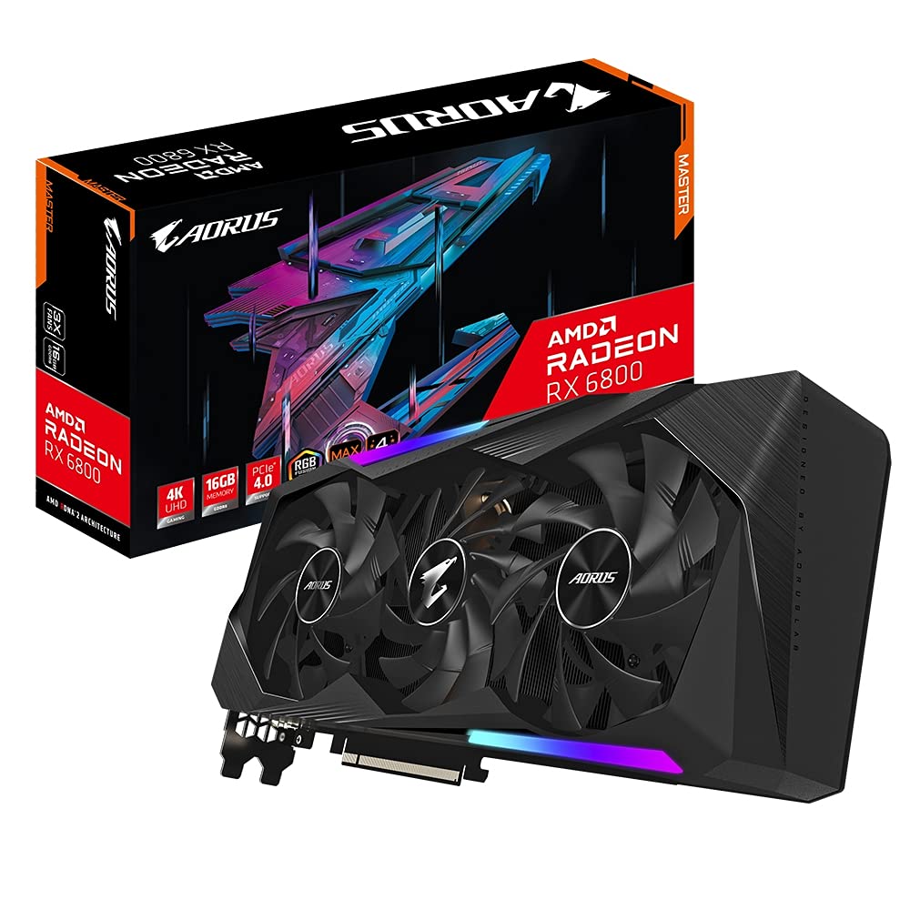 Gigabyte Technology AORUS Radeon RX 6800 Master 16G AMD 16 GB GDDR6 (GV-R68AORUS M-16GD)