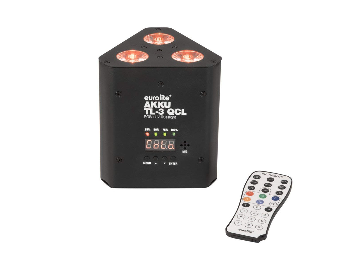 EUROLITE Set 4x AKKU TL-3 QCL RGB+UV Trusslight + SB-4 Soft-Bag (20000852) marca Eurolite
