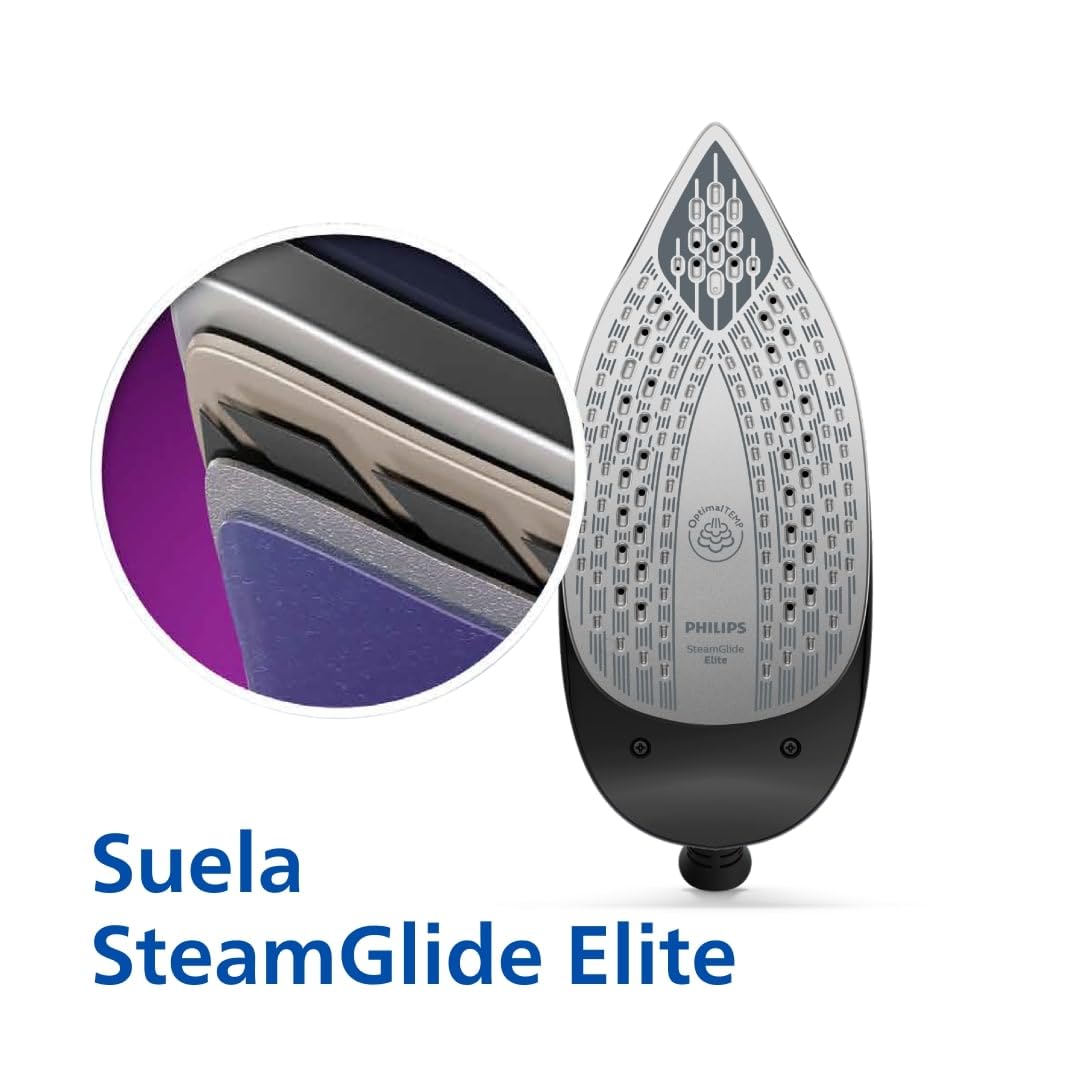 Philips PerfectCare serie 7000 Centro de planchado, golpe de vapor de 650 g, 8.5 Bares, suela SteamGlide Elite, vapor automático inteligente (PSG7300/80)