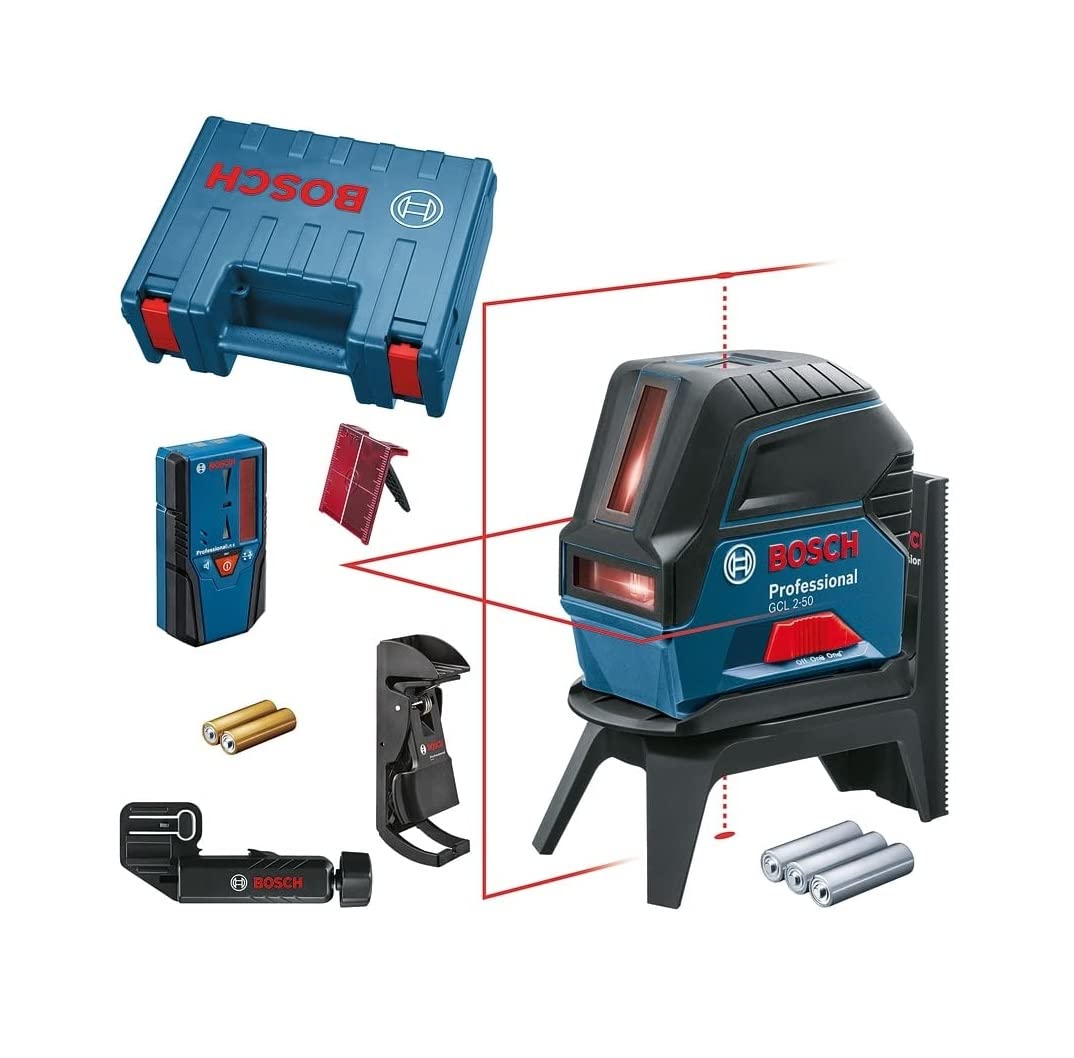 Bosch Professional GCL 2-50 - Nivel láser (alcance 20 / 50 m, láser rojo, en maletín)