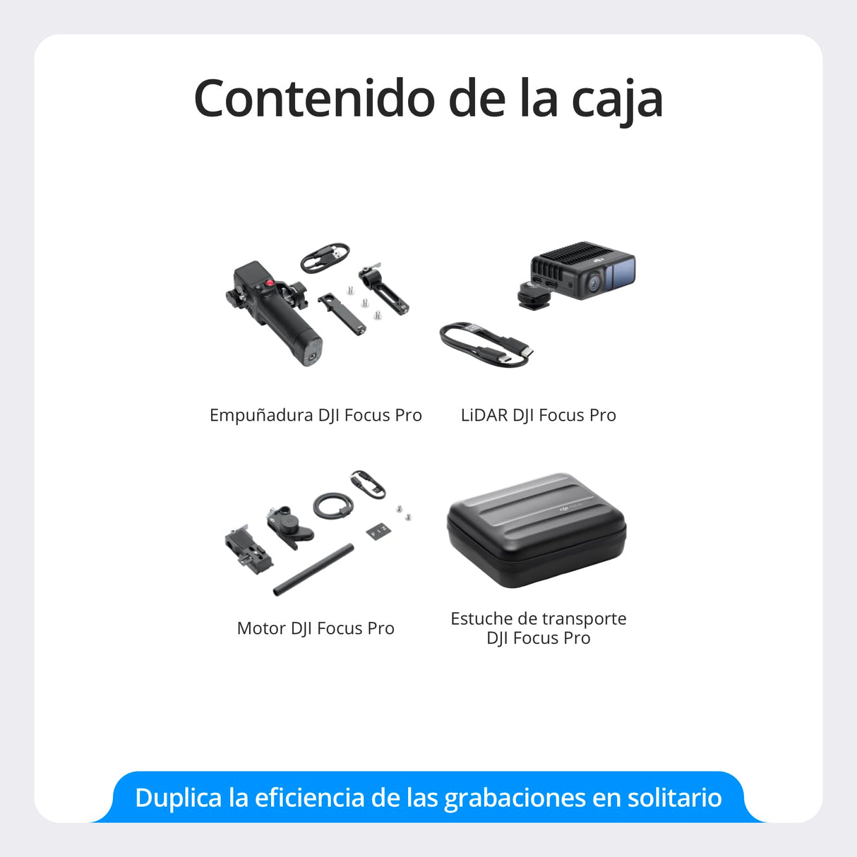 Pack DJI Focus Pro para Creadores, Sistema de Control de Objetivos AMF, Enfoque de Objetos a 20 m, 76 800 Puntos de medición LiDAR, reconocimiento por IA, Control de FIZ del Objetivo, Unidad de Mano