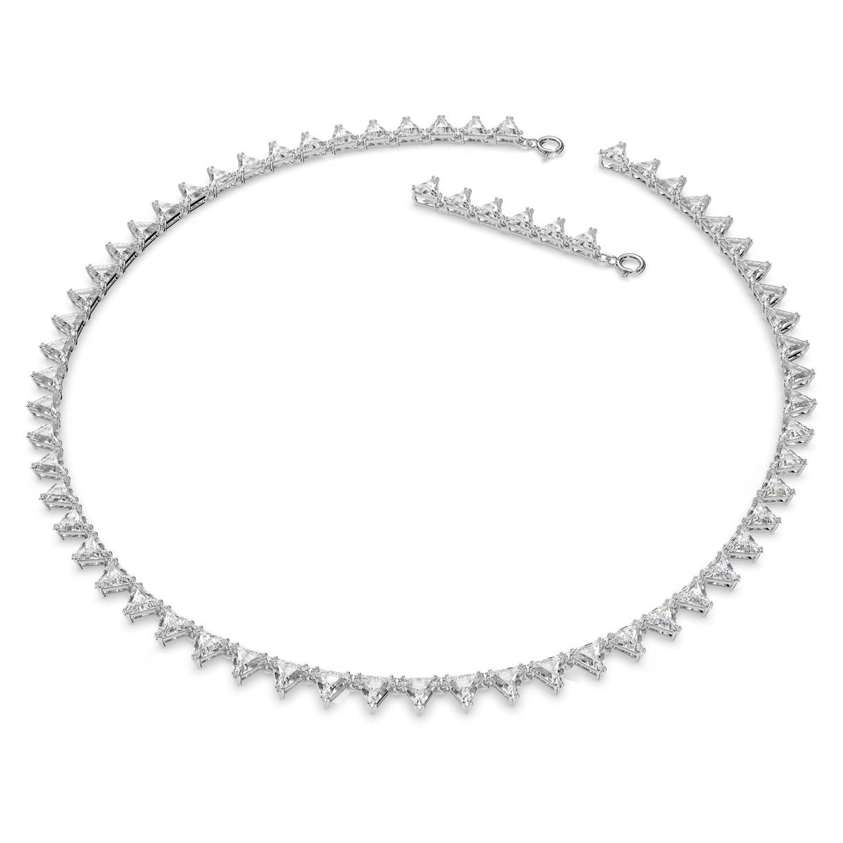 Swarovski Collar Ortyx de mujer, Triángulo, Blanco, Baño de rodio
