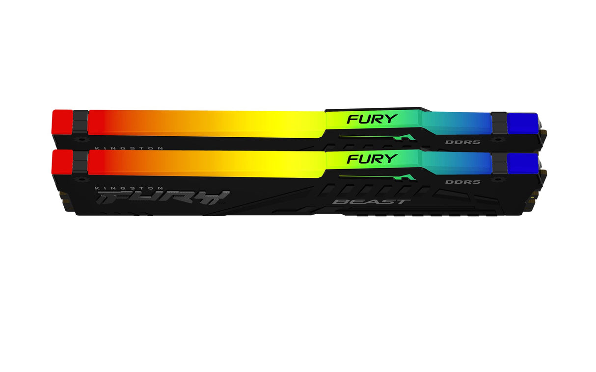 Kingston FURY Beast Negro RGB 32GB (2x16GB) 5200MT/s DDR5 CL40 DIMM Memoria gamer para Ordenadores de sobremesa Kit de 2 - KF552C40BBAK2-32