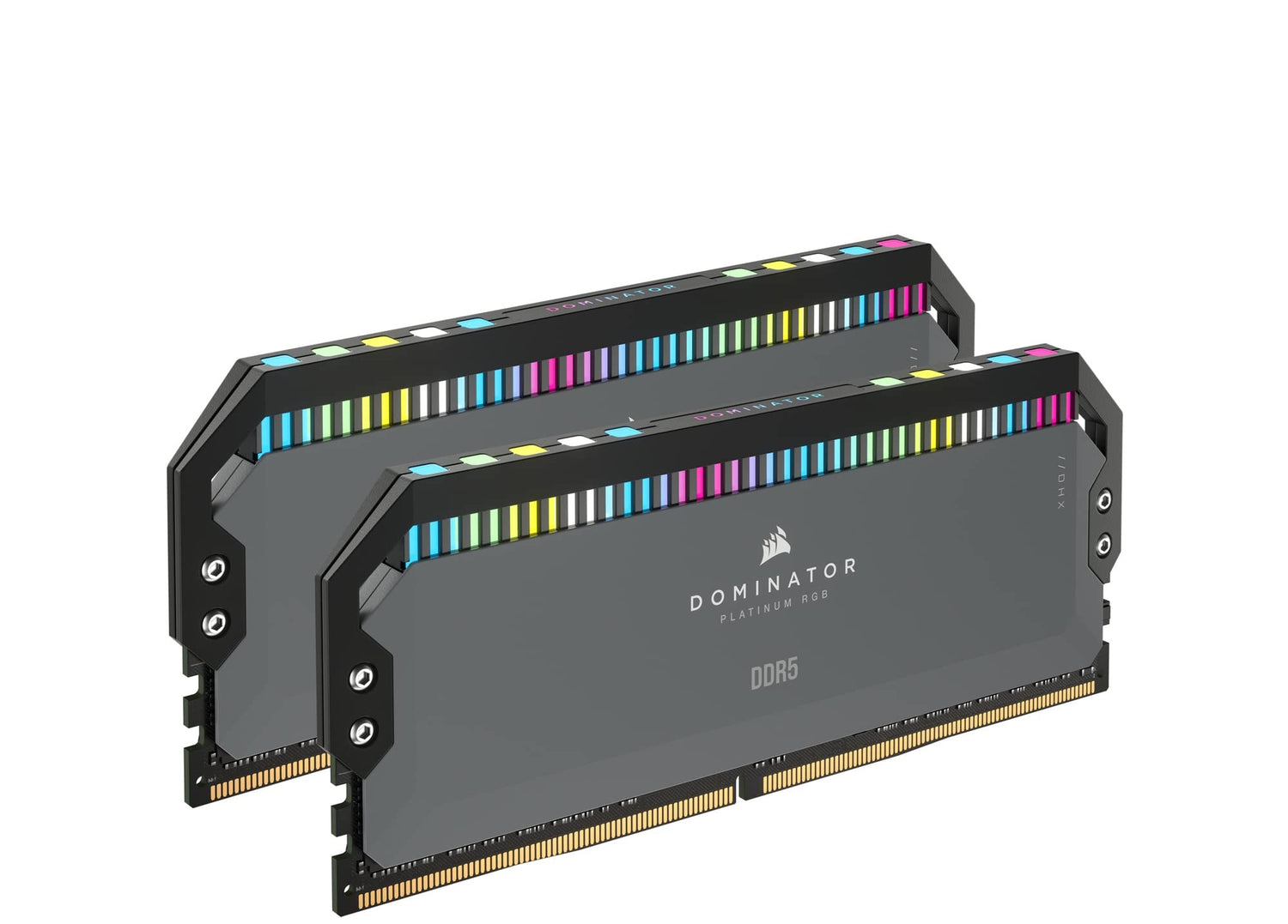Corsair Dominator Platinum RGB DDR5 64 GB (2 x 32 GB) 5200MHz C40 Memoria optimizada de AMD (12 LED RGB CAPELLIX ultrabrillantes, Refrigeración DHX patentada, Compatibilidad con AMD Expo) Gris Frío