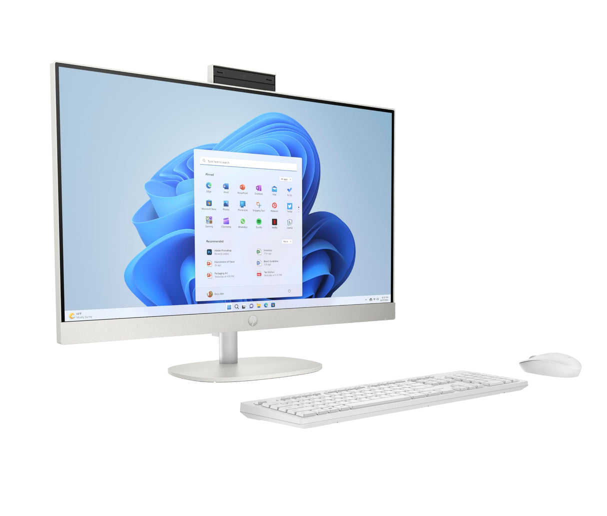 HP All-in-One 27-cr0009ss - Ordenador de sobremesa de 27" FHD (Intel Core i5-1335U, 16GB RAM, 512GB SSD, Intel UHD Graphics, Windows) White - Teclado QWERTY Español