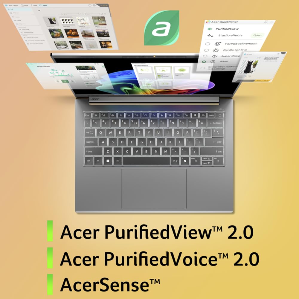 acer Aspire 14 AI Copilot+ PC A14-61M, Ordenador Portátil 14" WUXGA OLED (AMD Ryzen AI 5 330, 16 GB RAM, 512 GB SSD, AMD Radeon Graphics, Windows 11 Home), Color Plata, Teclado QWERTY Español