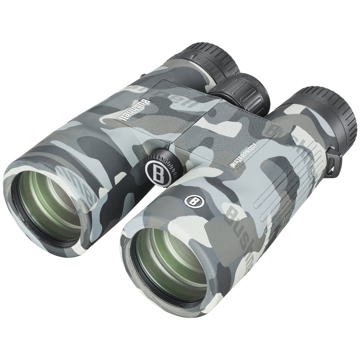 Bushnell Prismáticos Impermeables IPX7 Multiusos 10x42 con Lentes Totalmente revestidas y Armadura de Goma Duradera en Camuflaje Negro BBC1042W