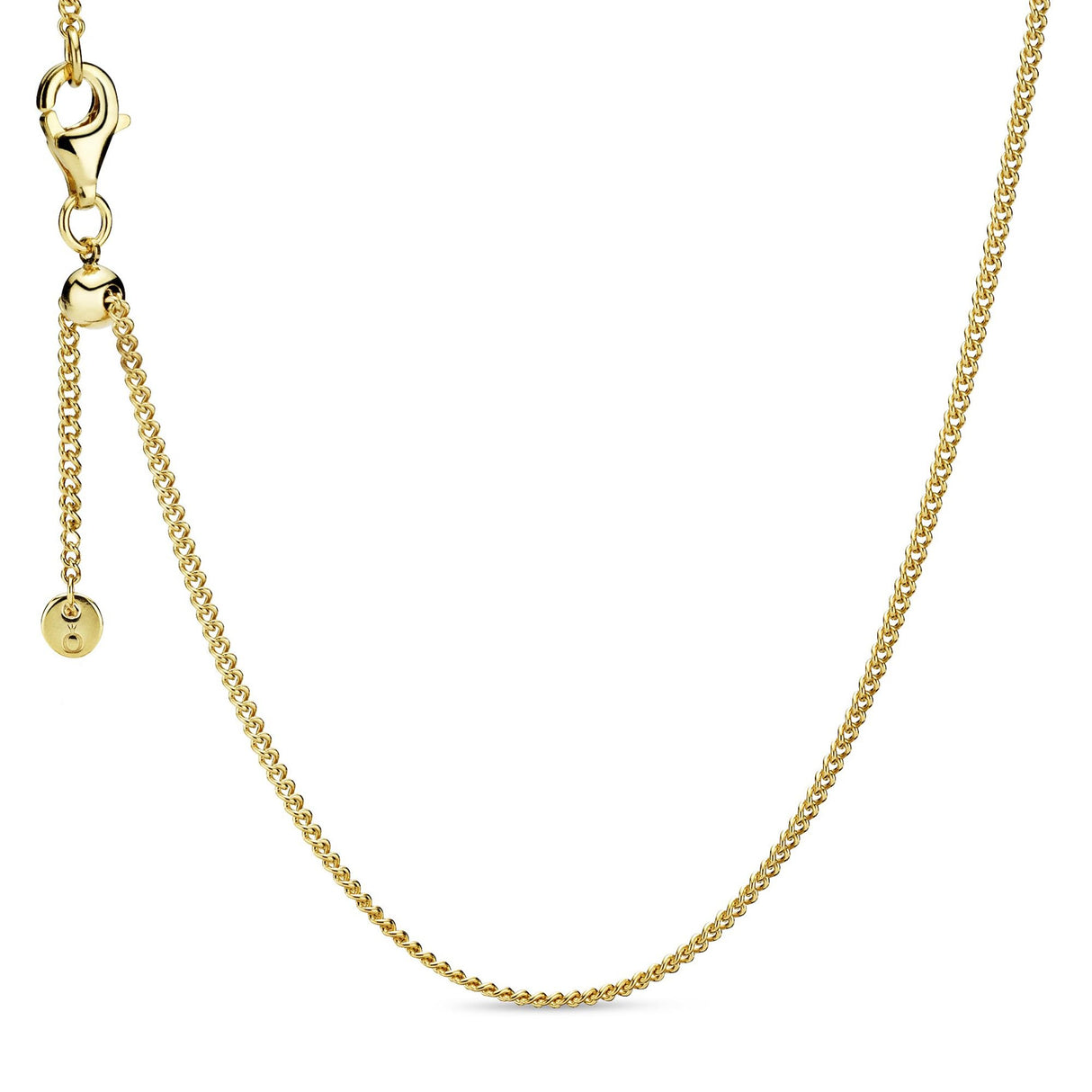 Pandora Icons Collar chapado en oro de 14 quilates con cierre deslizante, 60