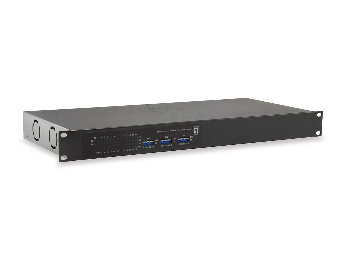 LevelOne Conmutador 24x FE FGP-2601 2xGE 380 W