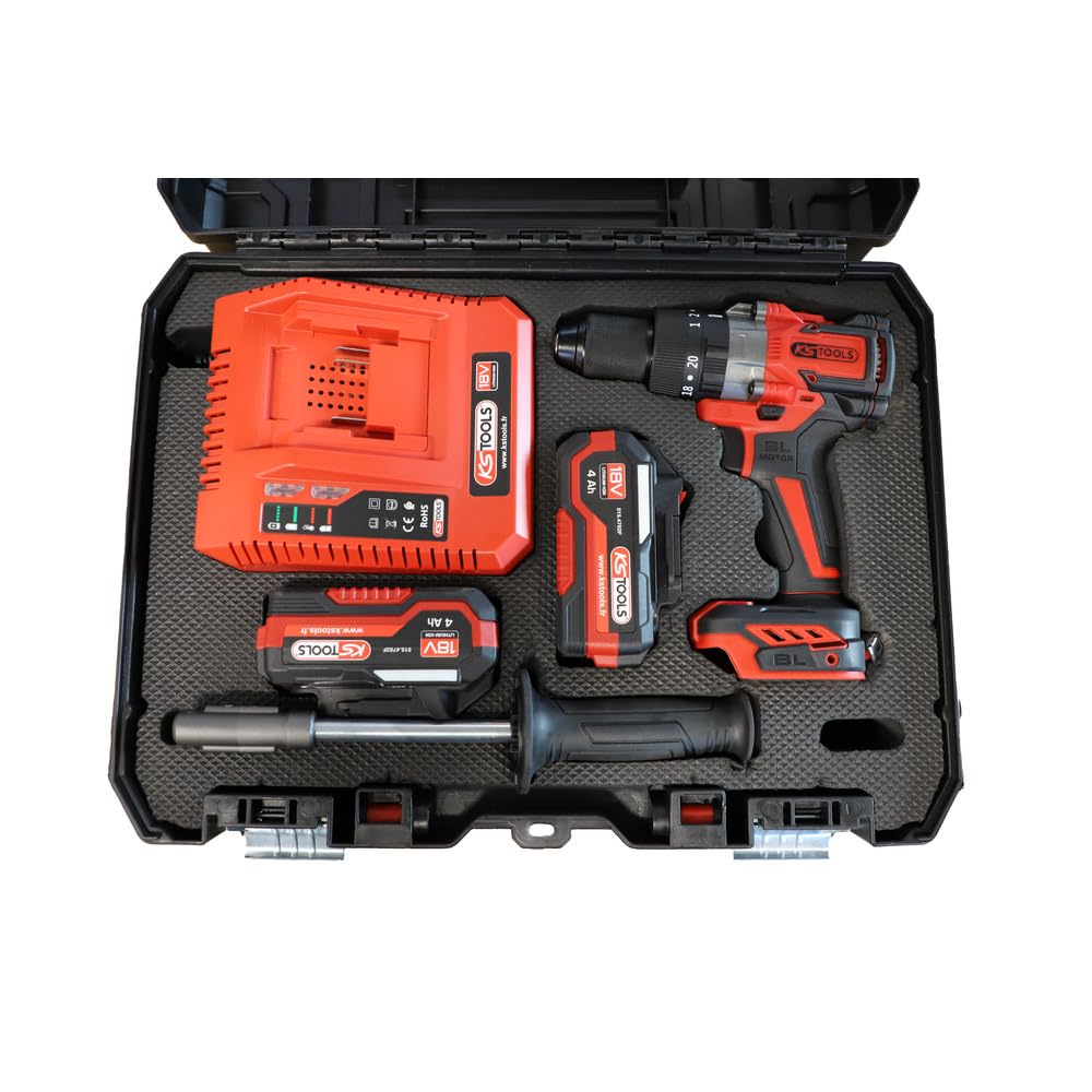 KS Tools 515.4730F - Taladro atornillador con batería (18 V, 1,6 kg, sin batería)