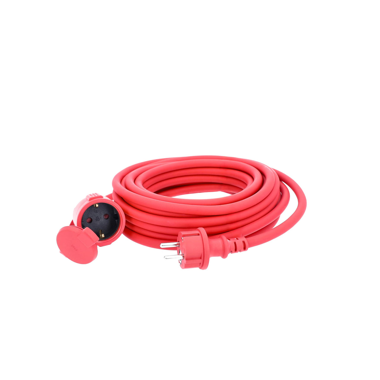as - Schwabe alargador de Cables 40 m H07RN-F 3G1,5 - Cable de extensión 230 V / 16 A / 3.500 W - con Tapa de protección - Resistente al Polvo y a Las Salpicaduras IP44 - Rojo, 60374