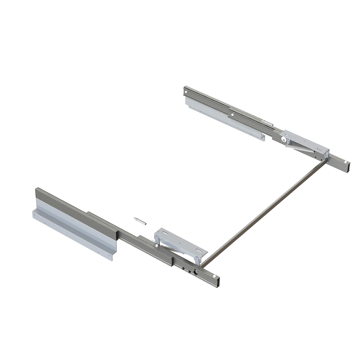 Emuca - Guías para mesa extensible y elevable Oplà Folding+39 M120, Anodizado inox, Aluminio