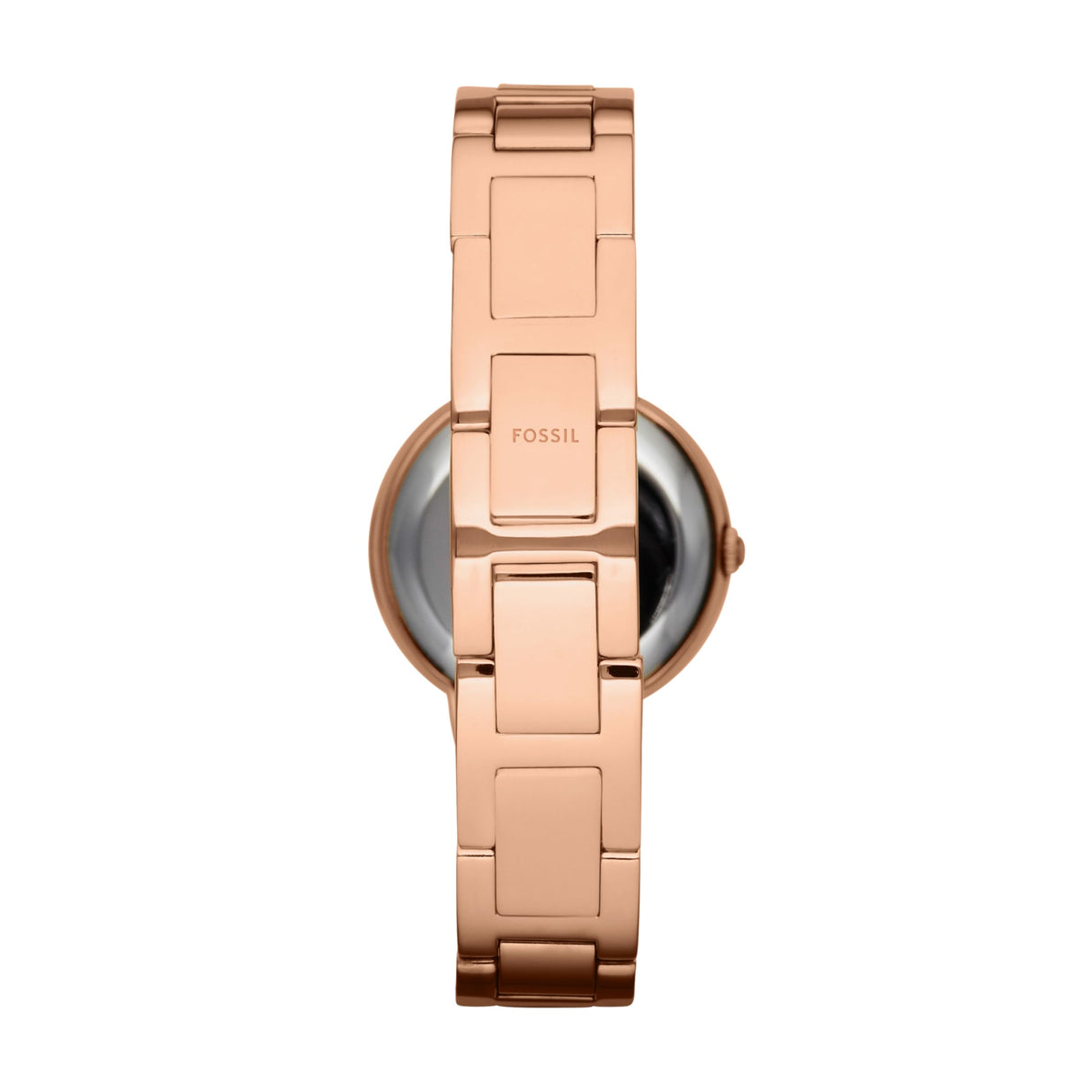 Fossil Virginia Reloj para mujer, movimiento de cuarzo con correa de acero o piel, Tono oro rosa y blanco con purpurina, 30MM