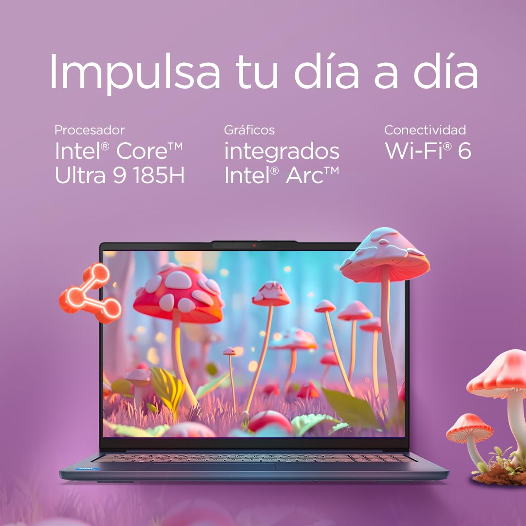 Lenovo IdeaPad Slim 5 Gen 10 – Ordenador Portátil 16" WUXGA (Intel Core Ultra 9 185H, 32 GB RAM, 1 TB SSD, Wi-Fi 6, USB-C, Windows 11 Home) Teclado QWERTY Español - Azul Cósmico
