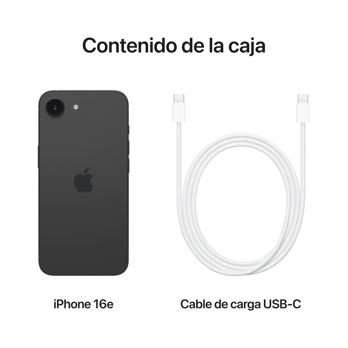 Apple iPhone 16e de 128 GB: Diseñado para Apple Intelligence, Chip A18, autonomía a raudales, cámara Fusion de 48 Mpx, Pantalla Super Retina XDR de 6,1 Pulgadas — Negro