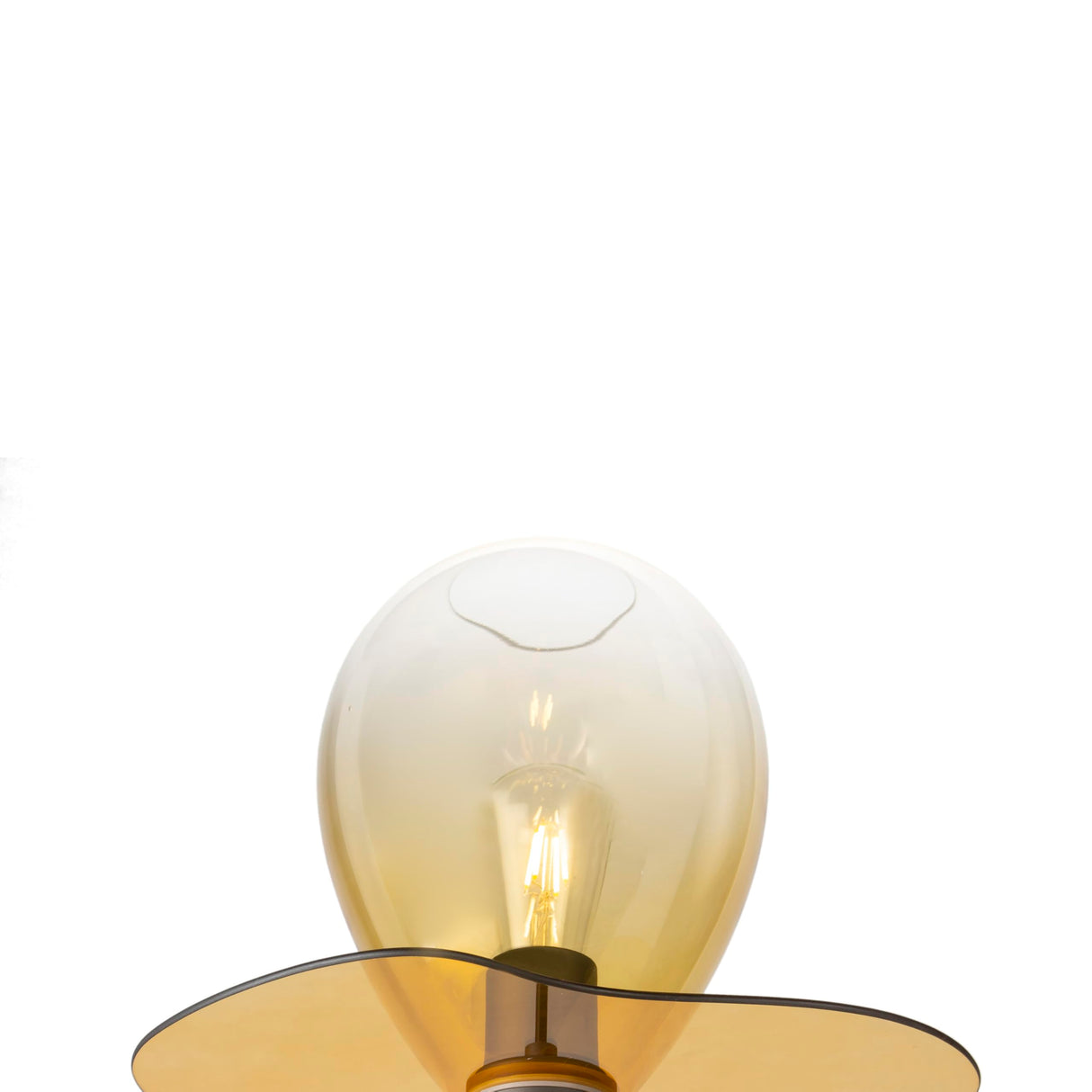 LAMPARA DE PIE 60X60X160 METAL NEGRO/CRISTAL AMBAR