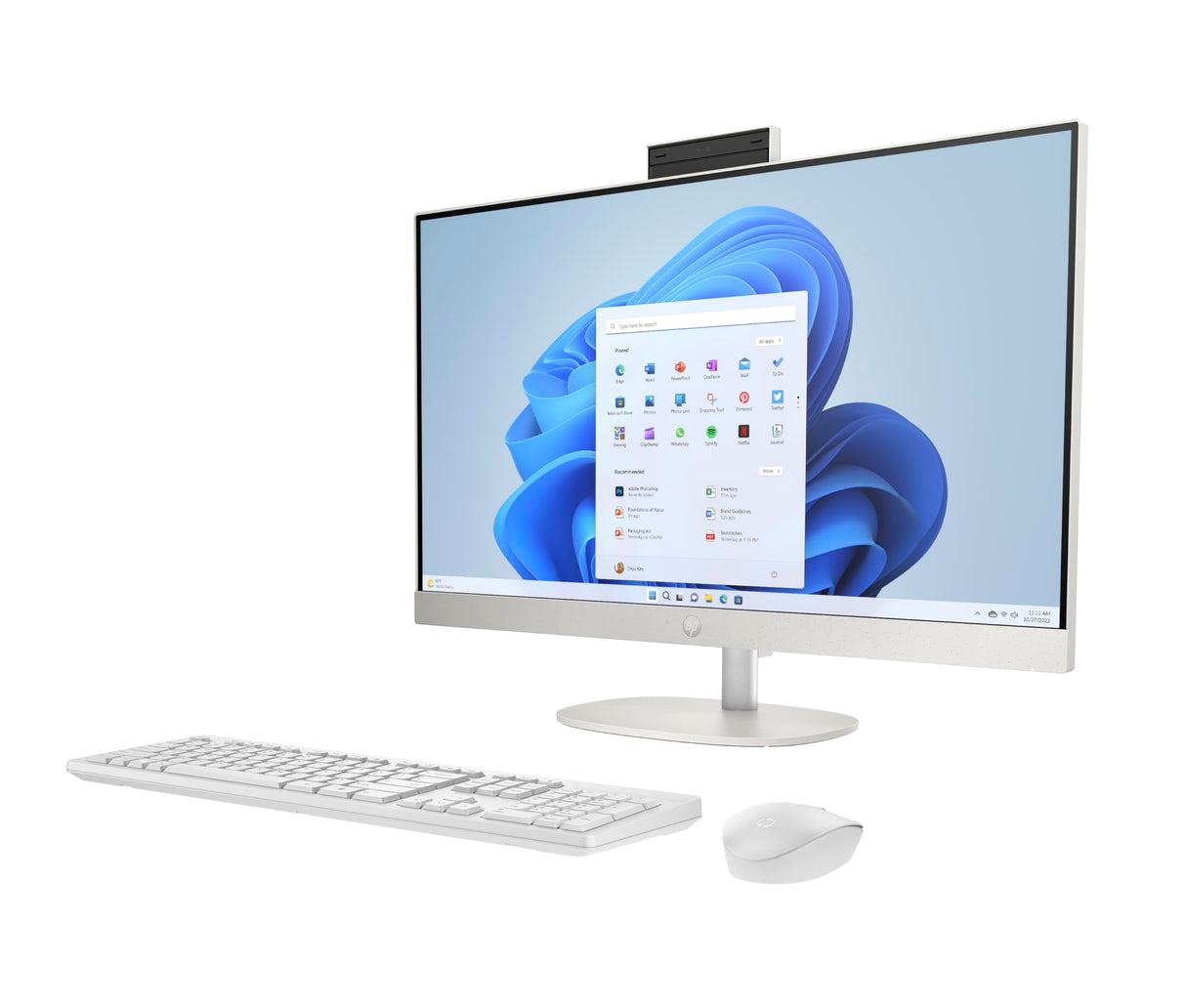 HP All-in-One 27-cr0009ss - Ordenador de sobremesa de 27" FHD (Intel Core i5-1335U, 16GB RAM, 512GB SSD, Intel UHD Graphics, Windows) White - Teclado QWERTY Español
