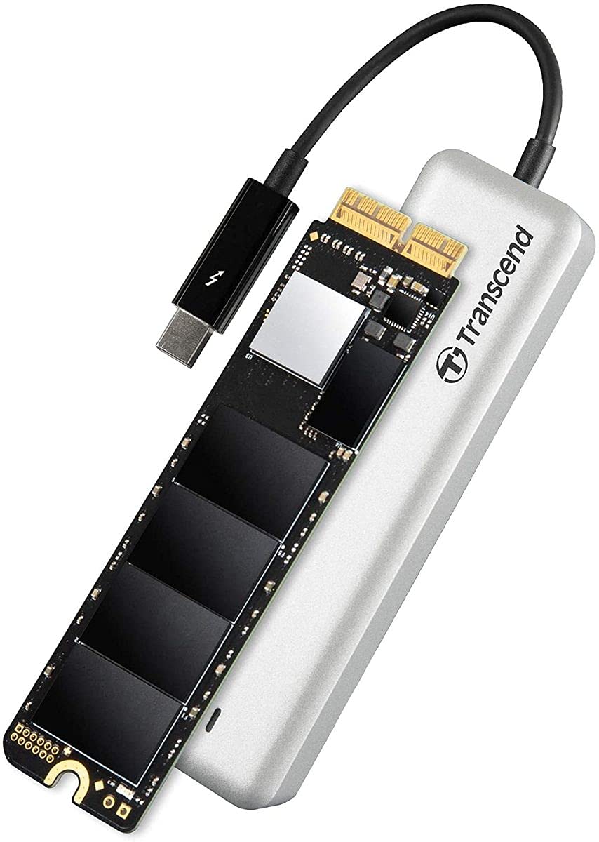 Transcend JetDrive 855 Interno SSD 960 GB para Macbook PCIexpress Gen3 x4 NVMe (Kit con Cubierta Externo Thunderbolt, Funda y Destornillador) TS960GJDM855