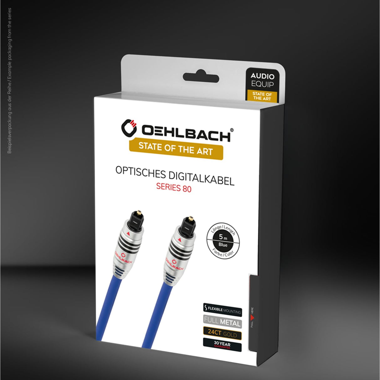 Oehlbach XXL SERIES 80 - Cable óptico digítale de 1.00 m, Azul