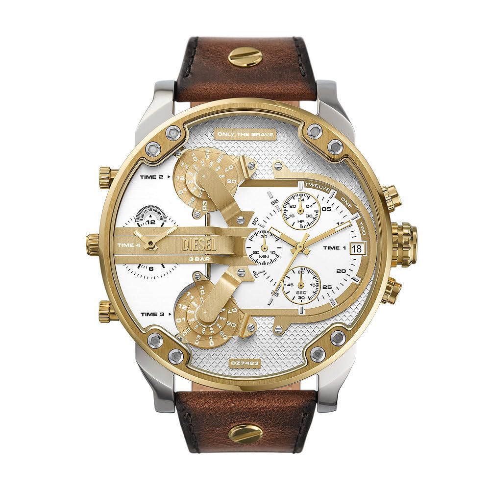 Diesel Reloj Analógico para para Hombre de Cuarzo con Correa en Cuero DZ7483