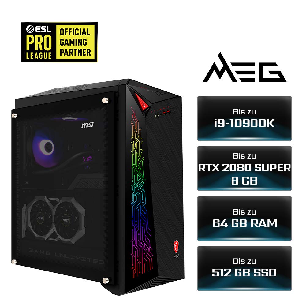 MSI Meg Infinite X 10SF-692DE - Ordenador de sobremesa (Intel Core i9-10900KF, RTX 2080 Ti Ventus GP, SSD de 2 TB + 3 TB HDD, 64 GB DDR4, Windows 10 Pro)