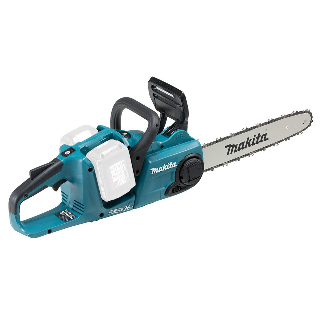 Makita DUC353Z+DC18RD+2xBL1850B Brushless Li-Ion Motosierra Inalámbrica 2x18V = 36V + 2X Baterías BL 1850 5, 0Ah + Cargador Dual DC18RD