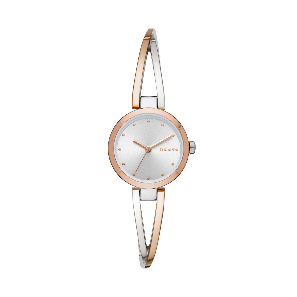 DKNY Reloj para mujer Crosswalk, movimiento de tres manecillas, caja de acero rosa dorado de 26 mm con correa de acero, NY2791