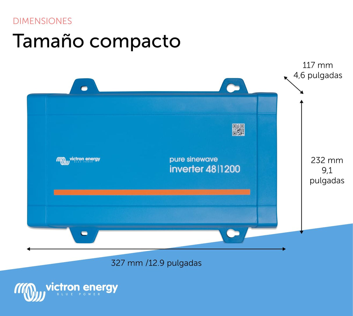 Victron Energy 1200VA 48-Voltios 230V CA Inversor de Onda Sinusoidal Pura (Schuko)