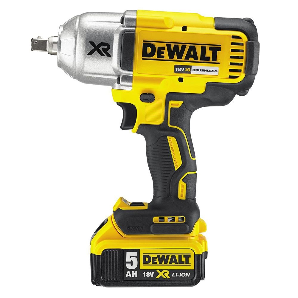 DEWALT DCF899P2-QW - Llave de impacto sin escobillas 1/2' XR 18V, Batería de Litio de 5 Ah, Alto Par 950Nm, 2400 ipm, con maletín TSTAK, cargador y batería