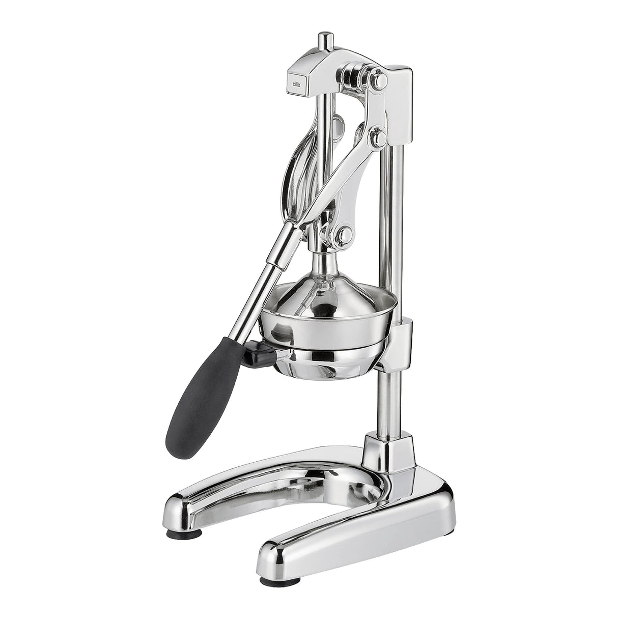 Cilio Exprimidor manual AMALFI | acero inoxidable | exprimidor manual para un 25% más de zumo | bajo esfuerzo | exprimidor profesional | 22,5 x 19,5 x 43,5 cm, cromado