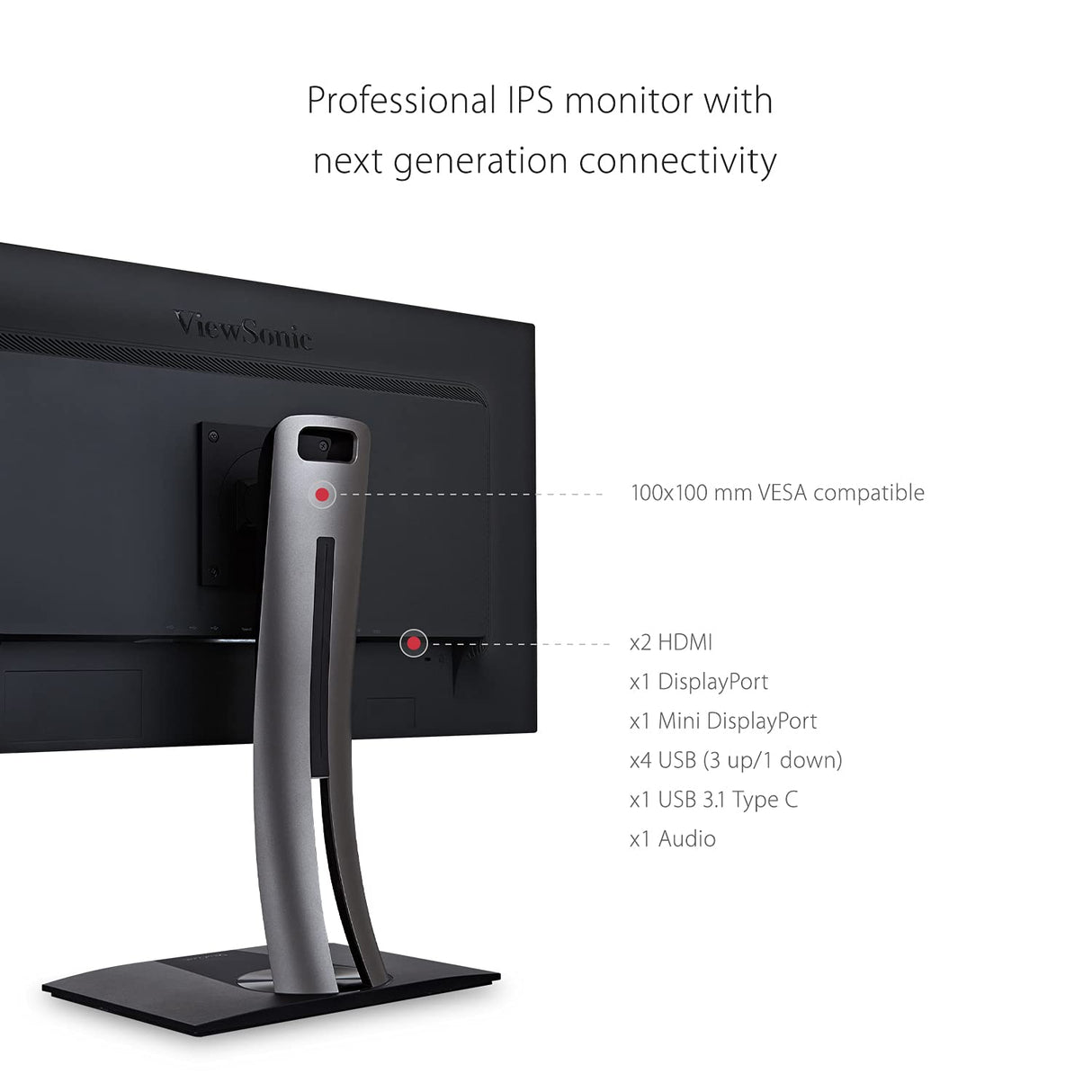 Viewsonic ColorPro VP2785-4K Monitor para Fotografía 27" pulgadas con función de calibración 4K, panel IPS, 99% AdobeRGB, PIVOT, HDR10, USB-C, negro