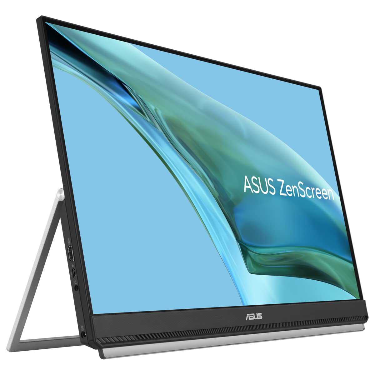 ASUS ZenScreen MB249C - Monitor portátil de 23,8" FHD (1920 x 1080), sin marco, IPS, antirreflejos, USB-C, altavoces, peana, abrazadera en C, gancho para separadores, sostenibilidad ecológica