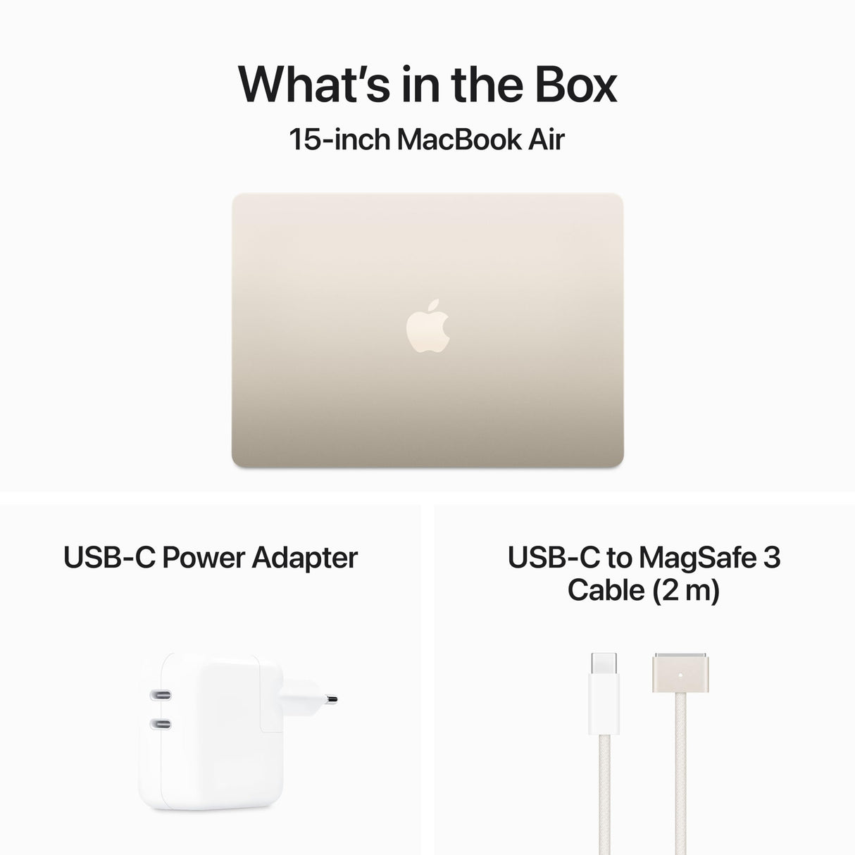Apple 2024 MacBook Air (de 15 polegadas, Processador M3 da Apple com CPU 8‑Core e GPU 10‑Core, 16GB Memória unificada, 512 GB) - Luz Das estrelas