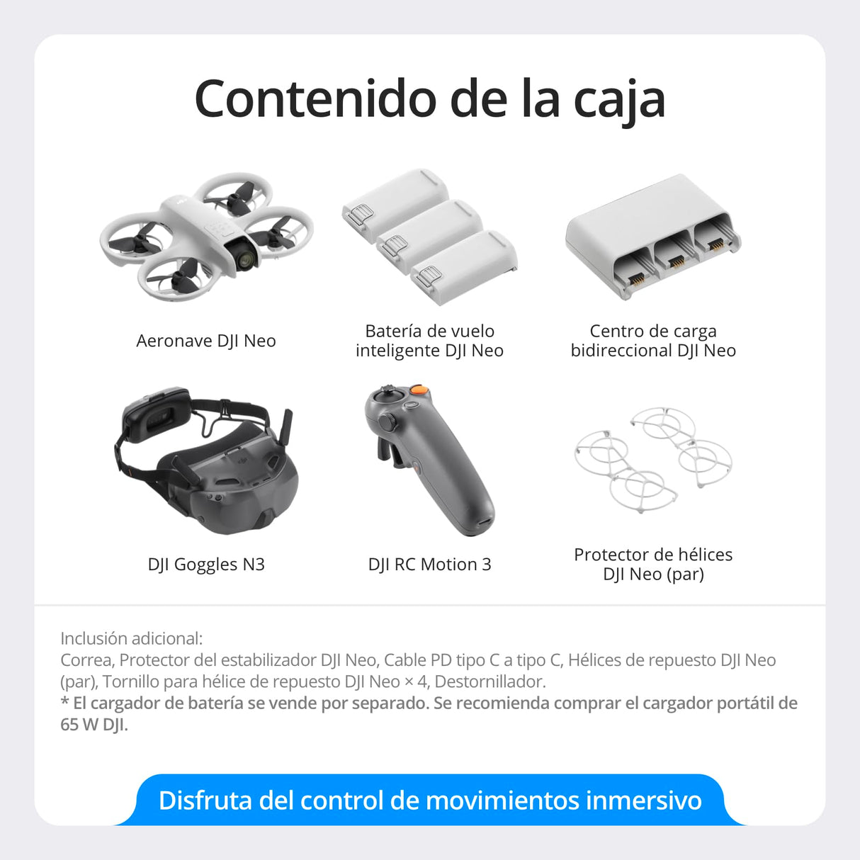 DJI Pack Neo Motion Vuela Más, dron mini con cámara 4K UHD para adultos, 135 g dron que vuela siguiéndote, despega desde la mano, seguimiento de objetivos por IA, con RC Motion 3 y 3 baterías