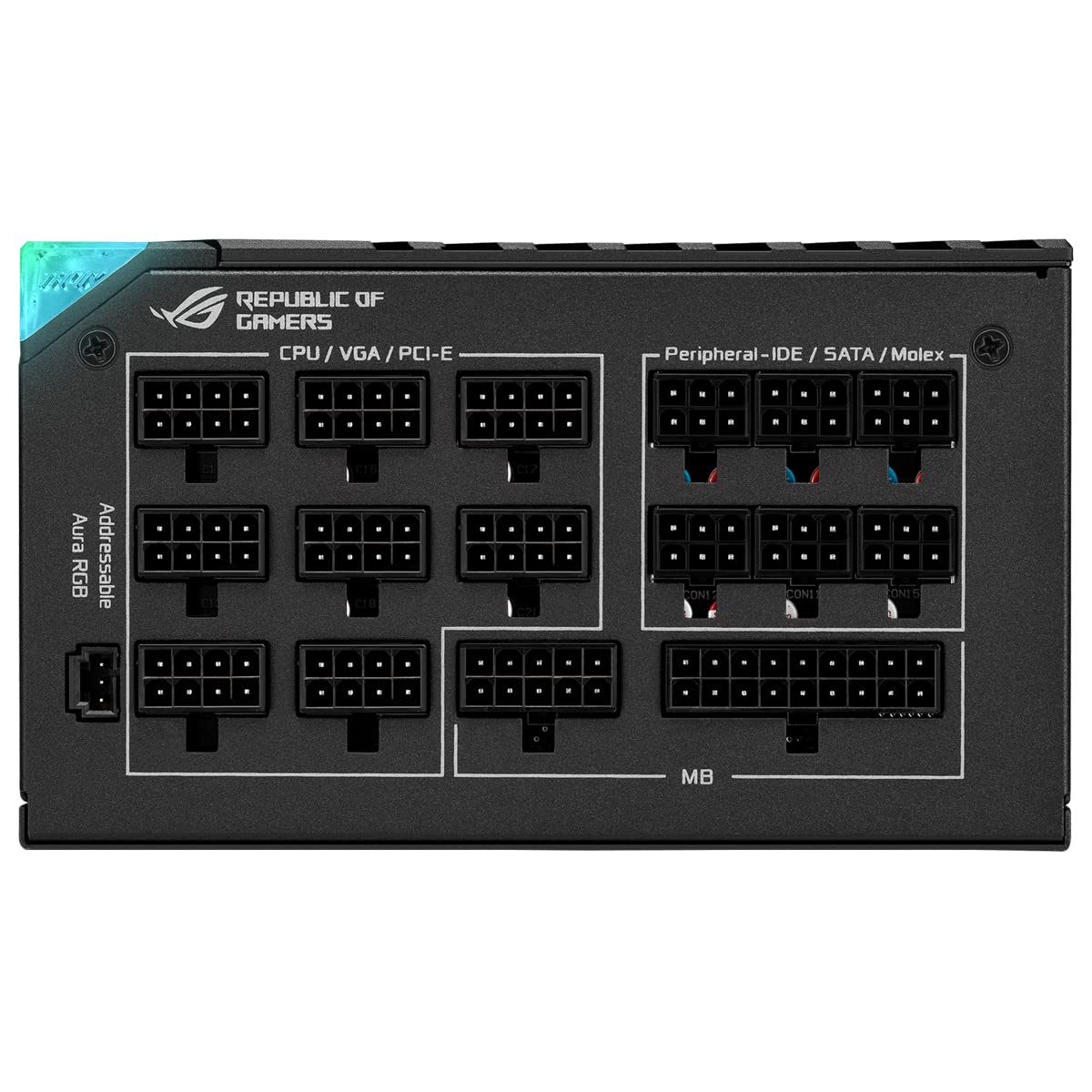 Asus ROG Thor 1000W Platinum II Fuente de Alimentación Modular (1000 Watt, 80+ Platinum, Lambda A++, Disipadores ROG, Ventilador PWM 135 mm, 0dB, Pantalla OLED, Cables apantallados, Aura Sync)