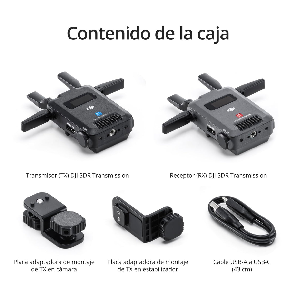 Pack DJI SDR Transmission, transmisión de vídeo inalámbrica SDR 1080p/60 fps a 3 km, transmisor y Receptor, Estable y antiinterferencias, Gran penetración, Alta tasa de bits, monitorización por USB-C