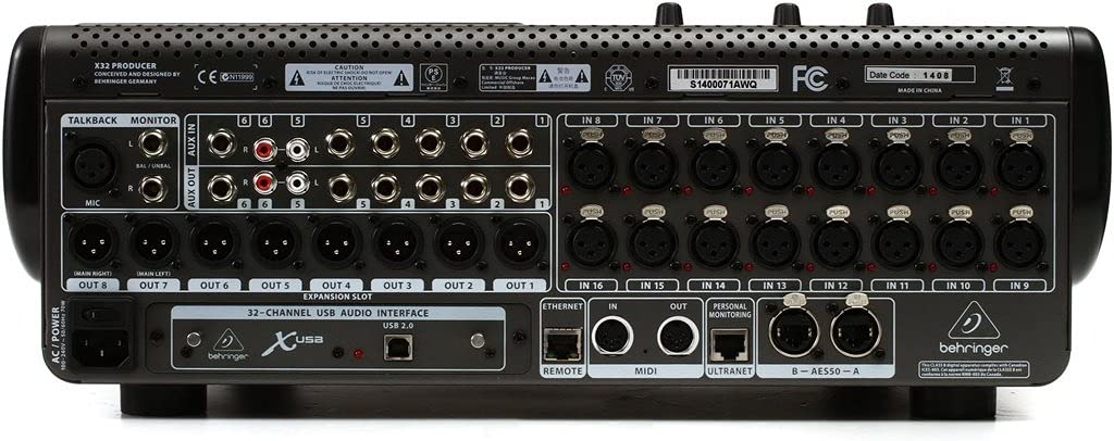 Behringer X32 PRODUCER Consola de mezclas digital montable en rack de 40 entradas y 25 buses con 16 preamplificadores Midas programables