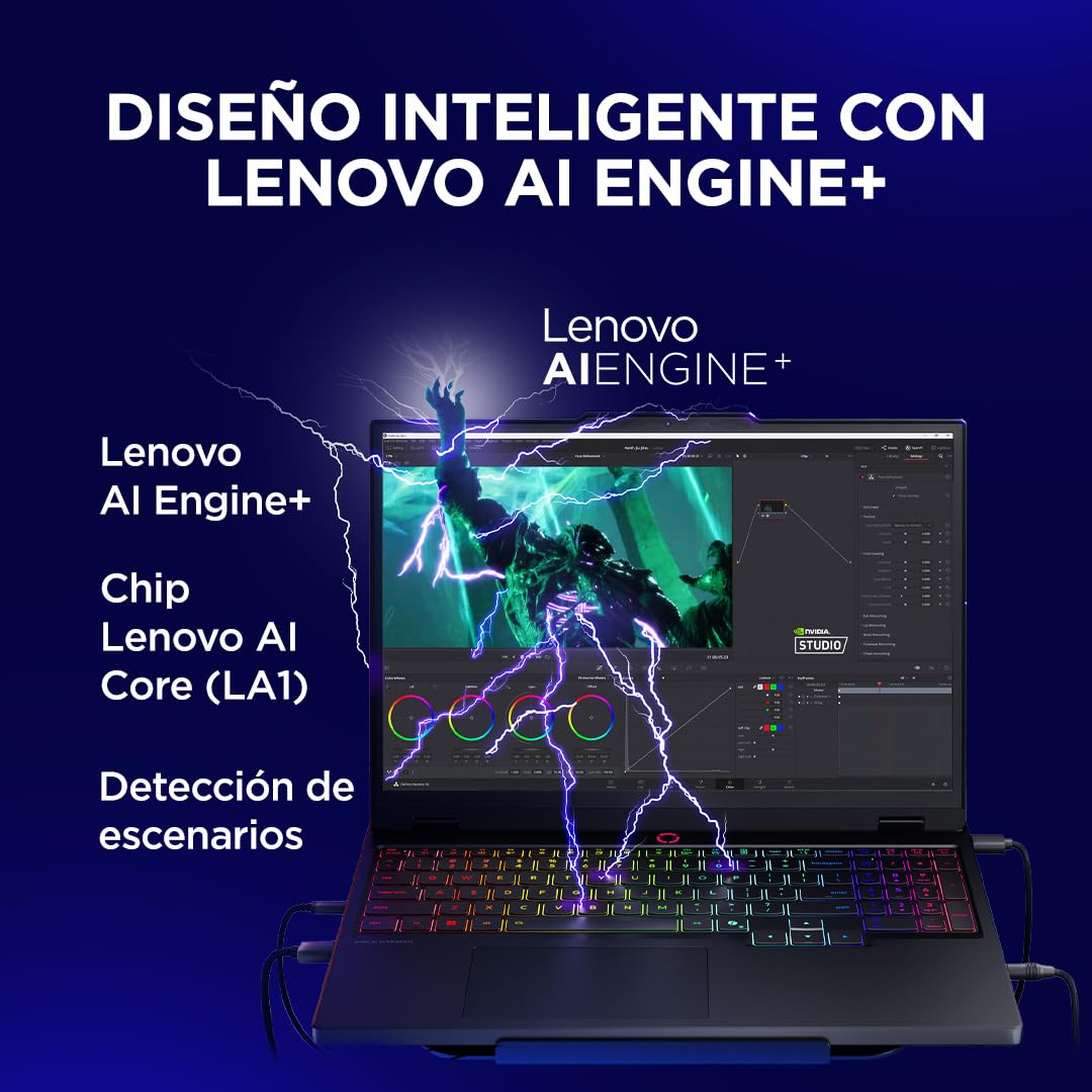 Lenovo Legion 5 Gen 10 - Portátil Gaming IA 15.1" OLED (Intel Core i7-13650HX, NVIDIA GeForce RTX 5060, 32GB RAM, 1TB SSD, 165Hz, Wi-Fi7, Sin Sistema Operativo) QWERTY RGB 24 Zonas Español - Negro