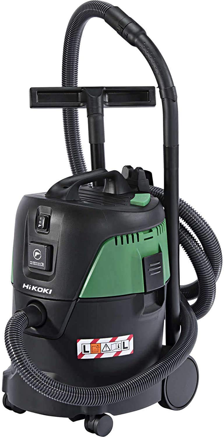 HiKOKI Aspiradora de Agua y Polvo - 21 L, 1000 W, Clase L, 3,6 m³/min, Cable de 7,5 m - Incluye Accesorios, para Construcción y Talleres