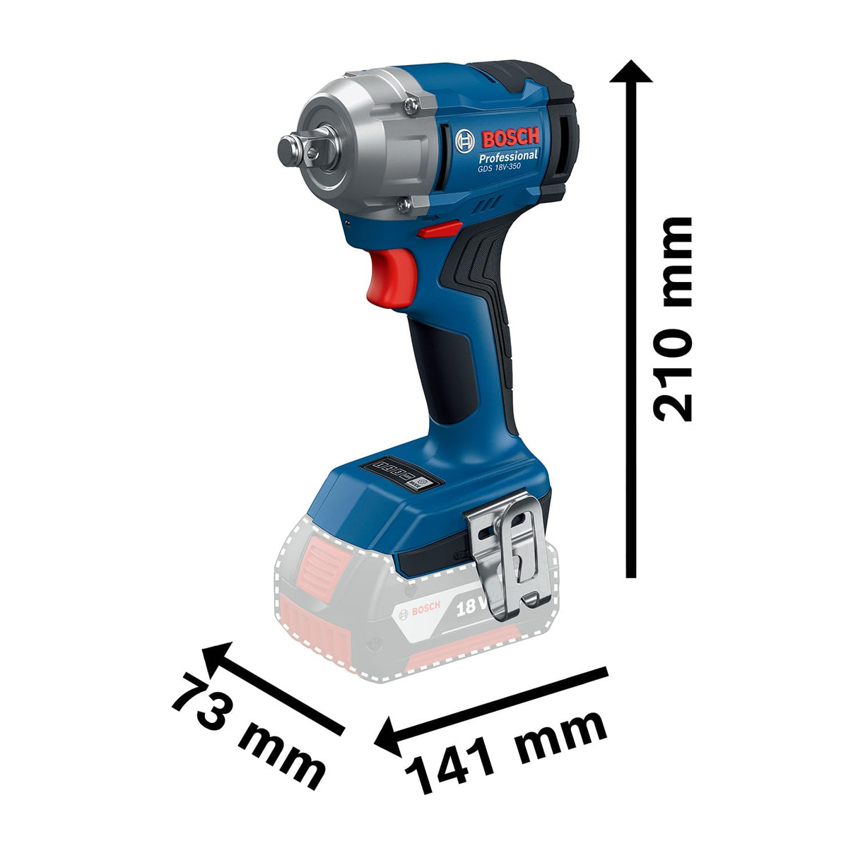 Bosch Professional 18V System llave de impacto a batería GDS 18V-350 (kit con 2 baterías de 4,0 Ah + GAL 1840, L-BOXX)