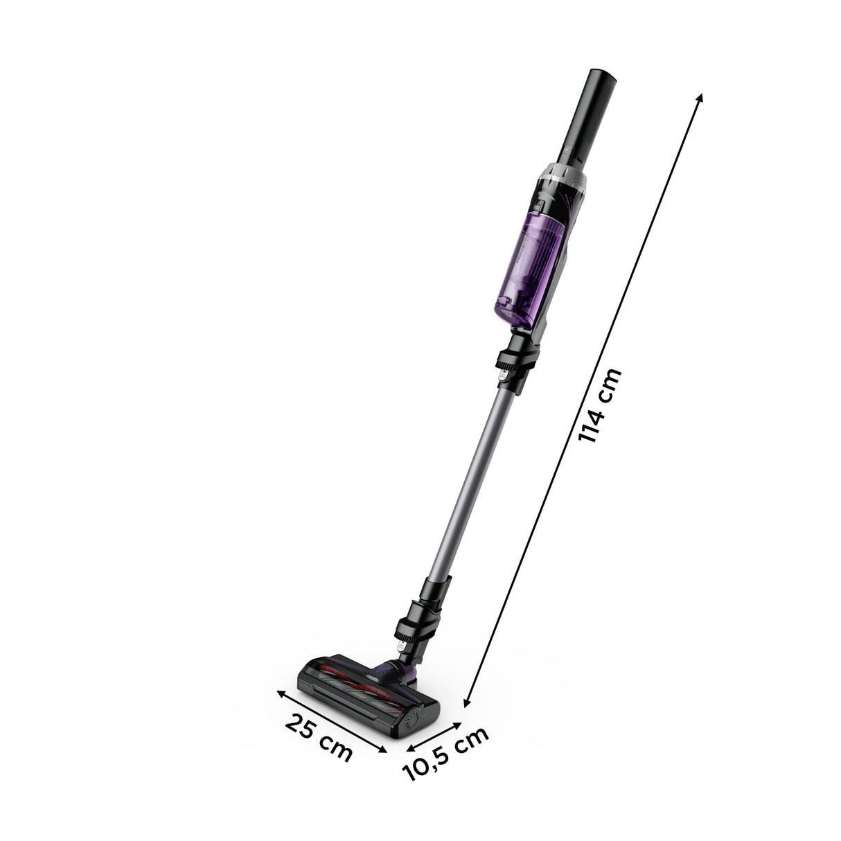 Rowenta XNano RH1128 - Aspiradora escoba sin cable, con 3 funciones en 1, autonomía de 40 minutos, muy ligero, fácil acceso del suelo hasta el techo, lila y gris